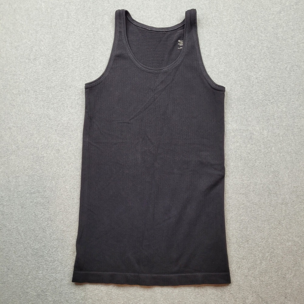 Athleta Tank Top Womens‎ Small Black Ribbed Seamless Scoop Neck Activewear
